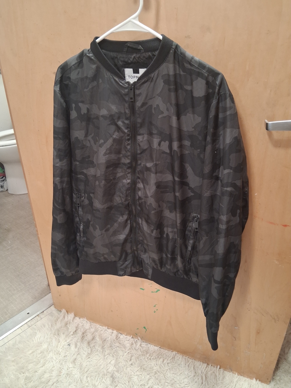 Topman Black & Charcoal Camo Bomber Jacket - Picture 3 of 5